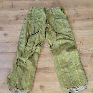 Burton Olive Green Striped Cargo Snow Pants